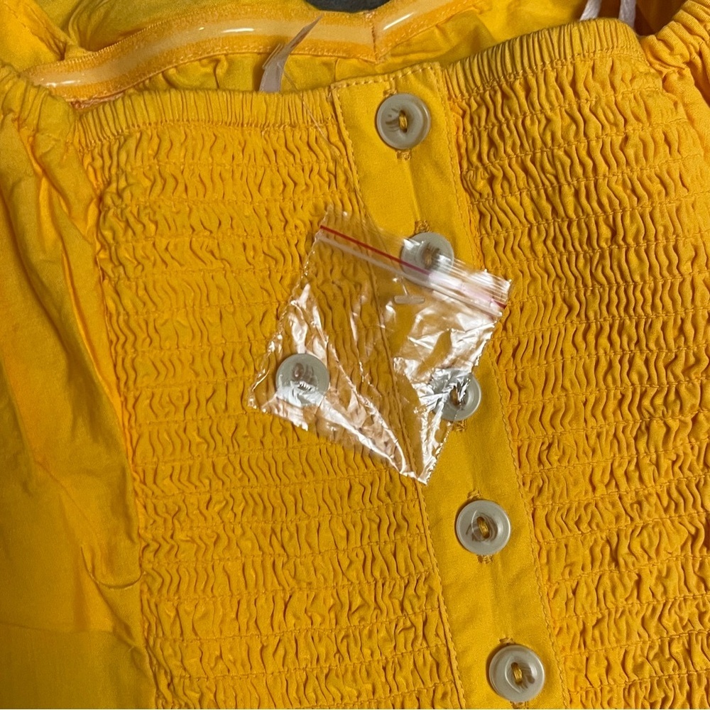 Free People Yellow Ruffled Peplum Blouse - Picture 7 of 7